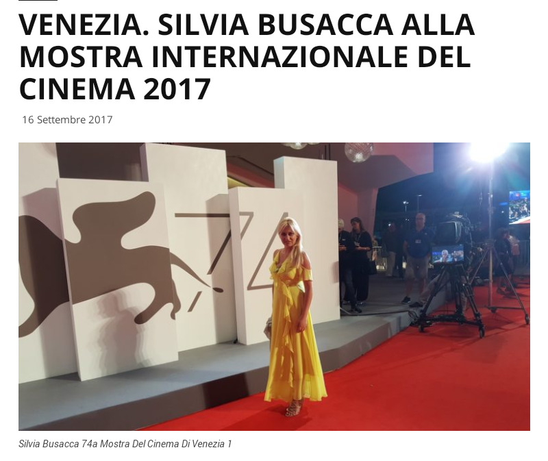 Silvia Busacca alla mostra internazionale del cinema di Venezia  2017